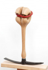 Pickhead III 2018 oak, steel, oil paint