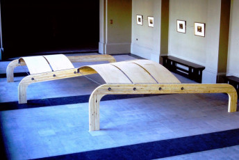 Sculpture X 1975 wood, steel