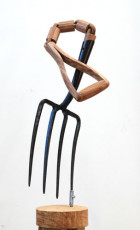 Reuben's Fork I, oak, found object