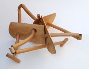Landmine IV oak and steel 81x79x34cms
