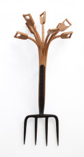 Posy IV, oak and steel 75x33x34cms