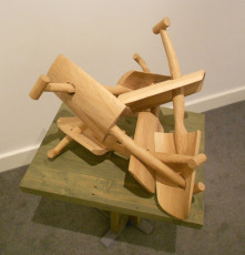 Landmine III oak 55x60x42cms