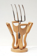 Fountainhead II, oak and steel